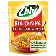 Ebly blé micro-ondable tomate et basilic 2 minutes 220g