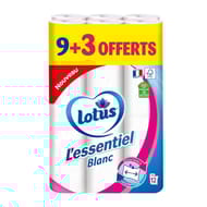 Lotus l'essentiel blanc essuie tout 12 rouleaux (9+3)