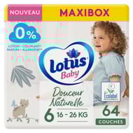 Lotus baby douceur naturelle couches t6 maxibox bio x64