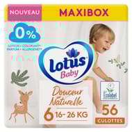 Lotus baby douceur naturelle culottes t6 maxibox bio x56
