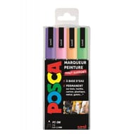 Posca 4 marqueurs pointe fine lilas, rose clair, rose saumon et vert clair