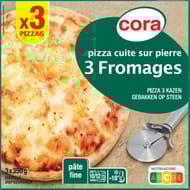 Cora pizza cuite sur pierre 3 fromages 3X350Gg
