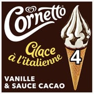 Cornetto 4 glaces à l'italienne vanille & cacao 560ml 324g