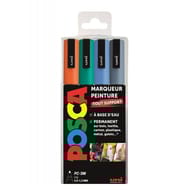 Posca 4 marqueurs peinture pointe fine 4 coloris