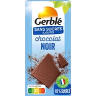 Gerblé tablette chocolat noir sans sucres ajoutés 80g