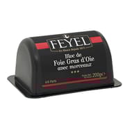 Feyel bloc de foie gras d'oie 30% morceaux en barquette 200g