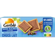 Gerblé biscuit chocolat fondant lait sans sucres ajoutés 125g