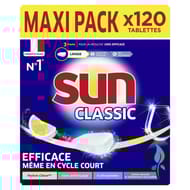 Sun tablette lave vaisselle citron 120 lavages