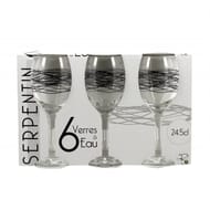 Lot de 6 verres à pied serpentin noir 24.5cl