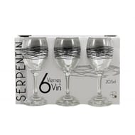 Lot de 6 verres à pied serpentin noir 20.5cl