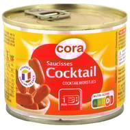 Cora saucisses cocktail natures boîte 1/4 120g