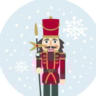 12 serviettes 33x33cm 3 plis airlaid decoupe snwy nutcracker