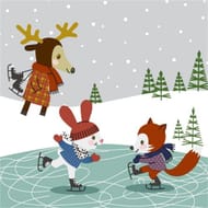 20 serviettes 33x33cm skating friends