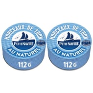 Petit navire morceau de thon au naturel demarche responsable 2x 112g