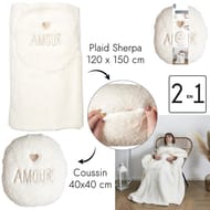 "Coussin- plaid" amour