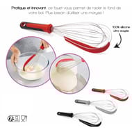 Fouet 2 en 1 avec racloir silicone 30cm