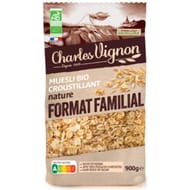 Charles vignon muesli croustillant nature bio 900g
