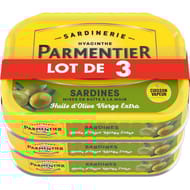 Parmentier sardines huile d'olive lot 135gx3 405g