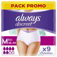 Always discreet culottes incontinence plus taille M x9
