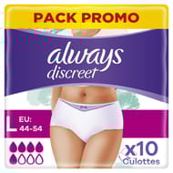 Always discreet culottes incontinence normal taille L x10