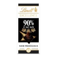 Lindt excellence tablette de chocolat noir 90% cacao 100g