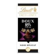 Lindt excellence tablette de chocolat noir 85% cacao doux 100g
