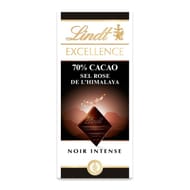 Lindt excellence chocolat noir sel rose de l'himalaya 70% 100g