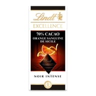 Lindt tablette de chocolat exellence noir 70% orange sanguine 100g