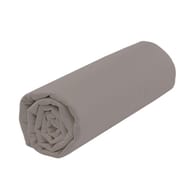 Drap housse 160x200 "uni 57 fils taupe"