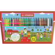 Stabilo étui caton de 30 feutres trio a-z 25+5 fluo