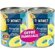 St mamet ananas en tranche dans son jus naturel 3/4 lot de 2 offre familiale