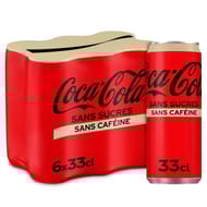 Coca Cola sans sucres sans caféine boite 6x33cl