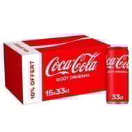 Coca-cola 15x33cl dont 10% offert