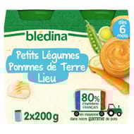 Bledina pots petits légumes pommes de terres colin (lieu) 2x200g