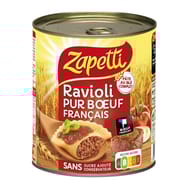 Zapetti ravioli pur boeuf francais au blé complet - plat cuisiné 800g