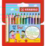 Etui carton 12 crayons couleur stabilo  trio courts