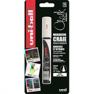 Uniball marqueur craie pointe conique moyenne chalk marker blanc