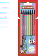 Stabilo 8 feutres de dessin pointe moyenne pen 68 couleurs "cocooning"