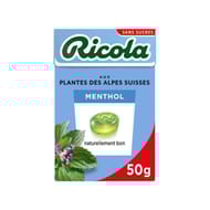Ricola sans sucres menthol boite de 50g