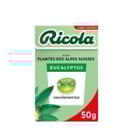 Ricola sans sucres eucalyptus stevia boite de 50g