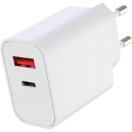Apm chargeur secteur dual 1 usb-c / 1 usb-a pd 20w blanc