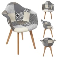 Fauteuil patchwork gris
