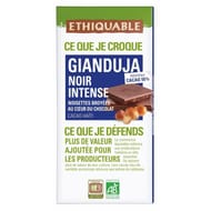 Ethiquable chocolat noir gianduja intense bio 100g