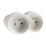 Zenitech biplite  2x16A façade blanc/gris