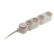 Zenitech prise électrique bloc home 4 prises + fiche parafoudre blanc 400g