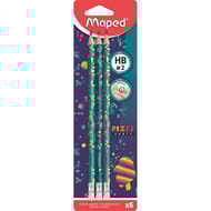 Maped crayon graphite plastique hb gomme pixel party x6