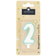 Bougie chiffre pailletté avec pied N°2