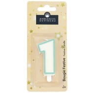 Bougie chiffre pailletté avec pied N°1