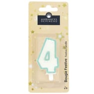 Bougie chiffre pailletté avec pied N°4