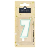 Bougie chiffre pailletté avec pied N°7